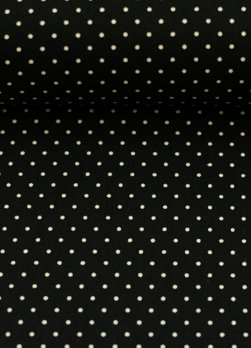 Baumwollstoff - Minipunkte - Hilde - schwarz